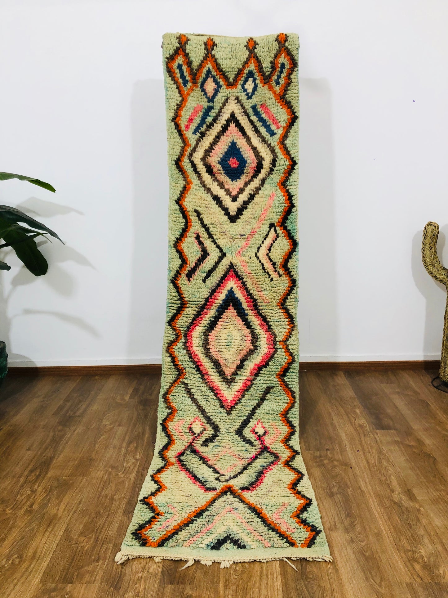 Vintage Moroccan Berber wool Runner - ( 279 Cm × 70 Cm ) - MarrakeshLoom