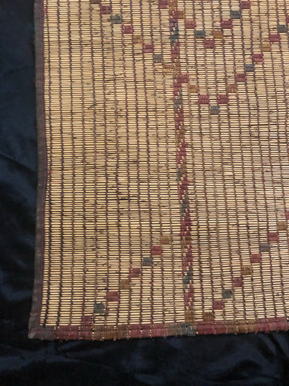 Vintage Small Handmade Tuareg Mat Area Rug - ( 103 Cm × 97 Cm ) Authentic Ethnic Tribal Nomadic Sahara Desert Rug - MarrakeshLoom