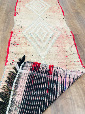 Vintage Moroccan Berber wool Runner -( 310 Cm × 70 Cm ) Authentic handwoven rug, Free Shipping - MarrakeshLoom