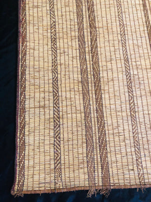 Vintage Handmade Tuareg Mat Area Rug - 5.47 FT × 3.80 FT ( 167 Cm × 116 Cm ) Authentic Ethnic Tribal Nomadic Sahara Desert Rug - MarrakeshLoom