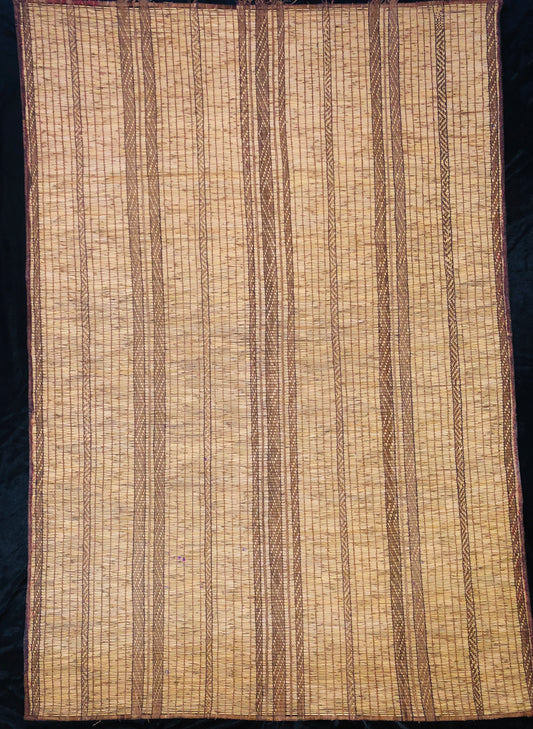 Vintage Handmade Tuareg Mat Area Rug - 5.47 FT × 3.80 FT ( 167 Cm × 116 Cm ) Authentic Ethnic Tribal Nomadic Sahara Desert Rug - MarrakeshLoom