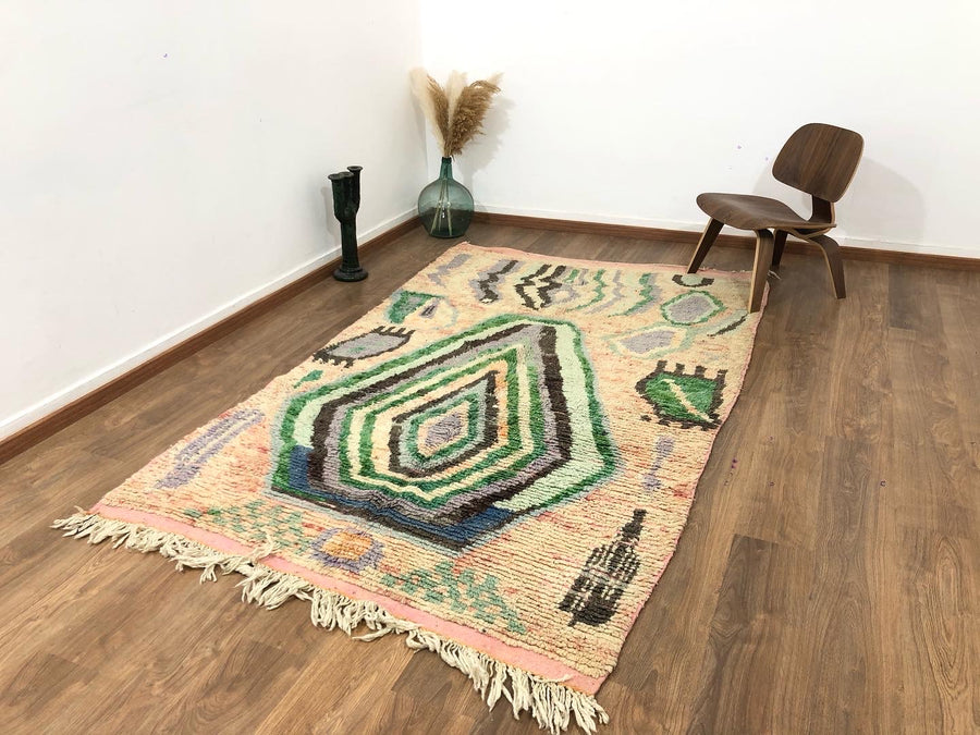 Boujad Rug 8.72x4.85 FT (266 × 148 Cm), Vintage Moroccan Berber Boujaad wool Rug, Authentic handwoven Boujad Carpet, Free Shipping - MarrakeshLoom