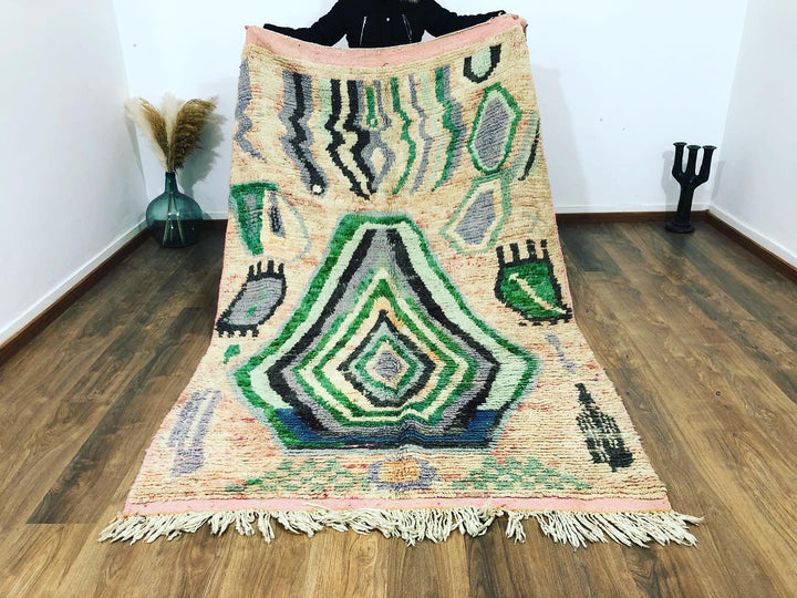 Boujad Rug 8.72x4.85 FT (266 × 148 Cm), Vintage Moroccan Berber Boujaad wool Rug, Authentic handwoven Boujad Carpet, Free Shipping - MarrakeshLoom