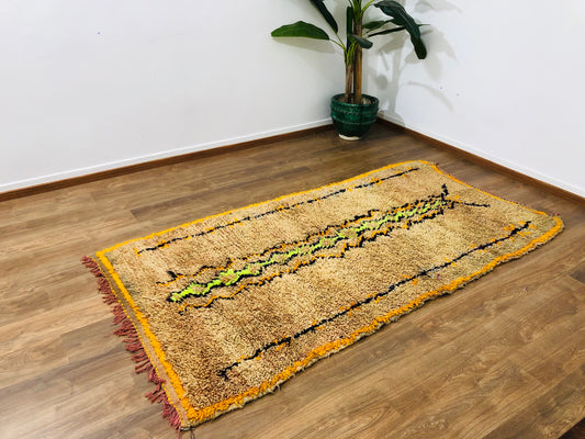 Vintage Moroccan Berber wool Rug - ( 263 × 130 Cm ) - MarrakeshLoom