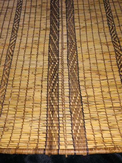 Vintage Handmade Tuareg Mat Area Rug - 5.47 FT × 3.80 FT ( 167 Cm × 116 Cm ) Authentic Ethnic Tribal Nomadic Sahara Desert Rug - MarrakeshLoom